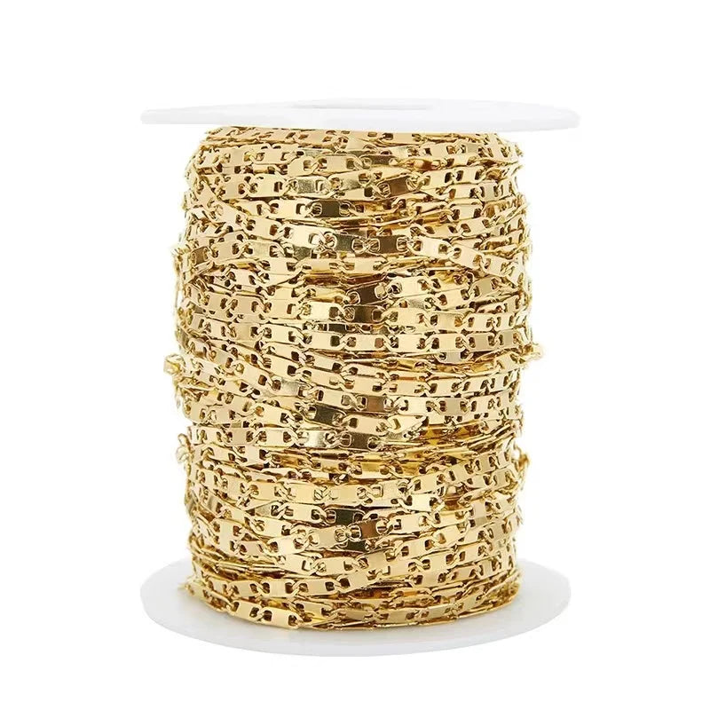 A1090 Fashion 2.7mm Stainless Steel Chain 18k Gold Non Tarnish Necklace Bracelet Jewelry Bulk Chain for Diy Wholesale