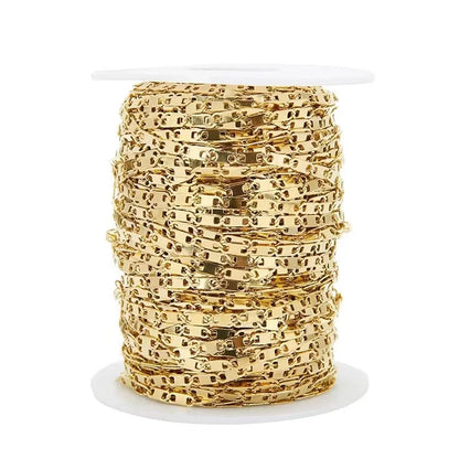 A1090 Fashion 2.7mm Stainless Steel Chain 18k Gold Non Tarnish Necklace Bracelet Jewelry Bulk Chain for Diy Wholesale