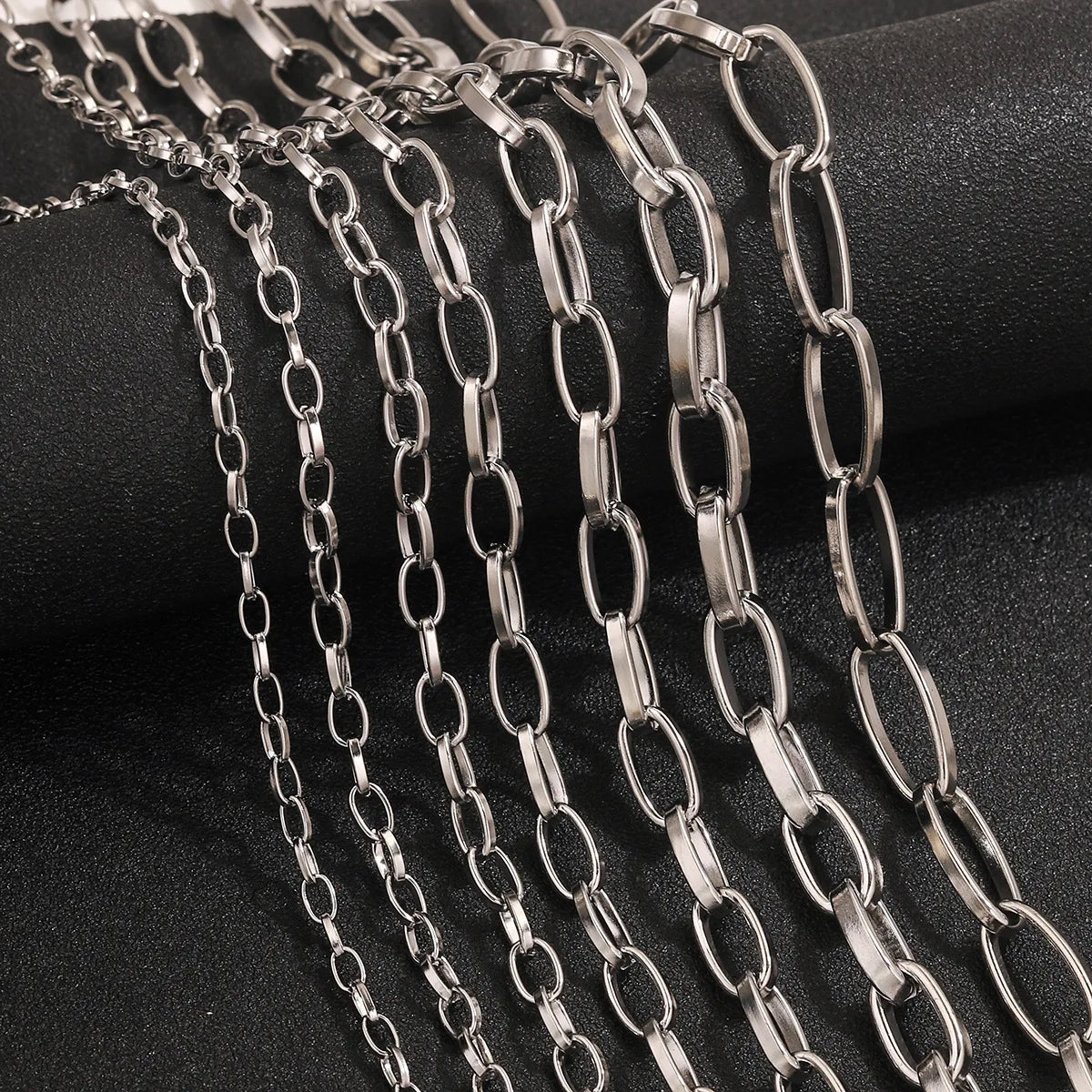 A3119 Non tarnish O shape oval link chain bulk necklace bracelet jewelry making diy wholesale