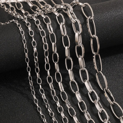A3119 Non tarnish O shape oval link chain bulk necklace bracelet jewelry making diy wholesale