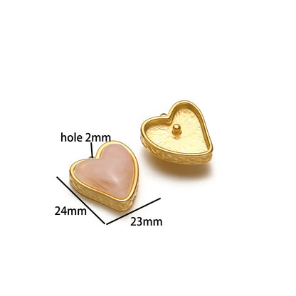Wholesale Stainless Steel 18k Gold Plated Enamel Elephant Pineapple Heart Zircon Charm Pendant for Jewelry Necklace Making