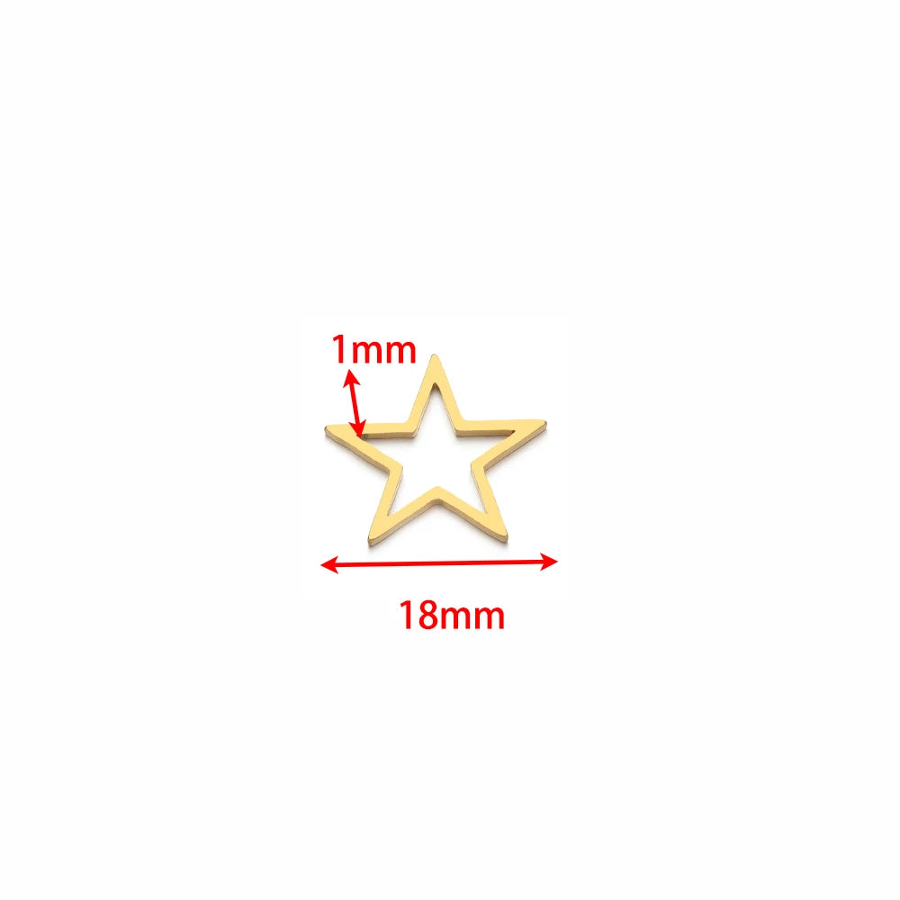 New Product Stainless Steel Gold Plated Charm Five-pointed Star Charm Pendant for DIY Jewelry Necklace Making