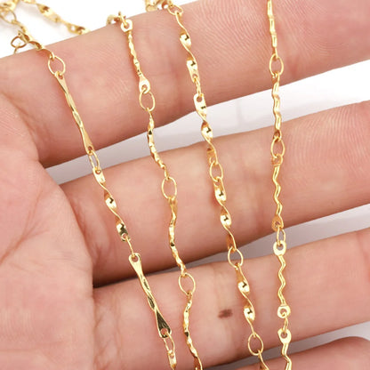 B4790 Waterproof Stainless Steel Chain 18k Gold Pressed Chain Bulk Chain for Jewelry