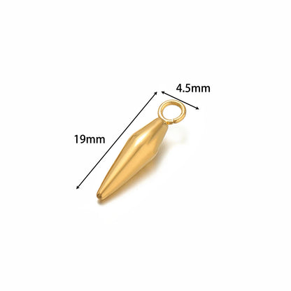 Gold Plated Stainless Steel Small Pointed Cone Weld 3.5mm Hole Charm for  Jewelry Necklace Making