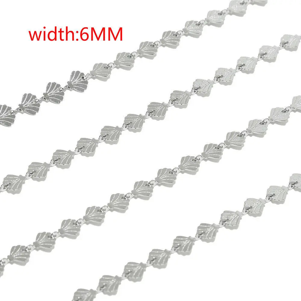 B4754 Customized Shell Roller Chain 18k Gold Plated Stainless Steel Chain Waterproof Chain for Jewelry