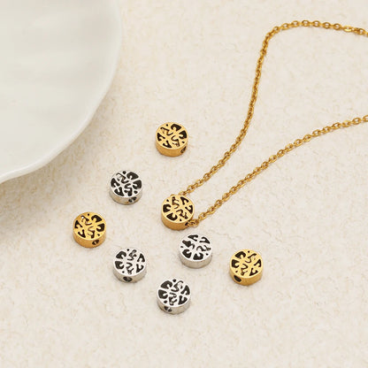 Stainless Steel 18k Gold Plated Hollow Tree of Life Bead Charm Pendant for Jewelry Necklace Bracelet Making Wholesale