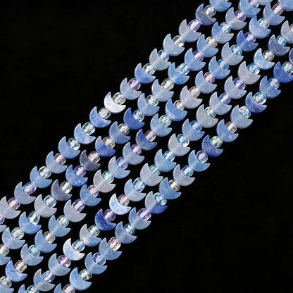 Wholesale Flat Moon Shaped Quartz Gemstone Beads, Amethyst Lapis Lauzli 4x6mm 5x8mm Stone Beads for DIY Jewelry Making, 38CM