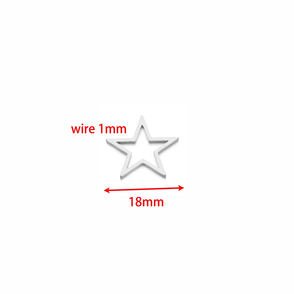 New Product Stainless Steel Gold Plated Charm Five-pointed Star Charm Pendant for DIY Jewelry Necklace Making
