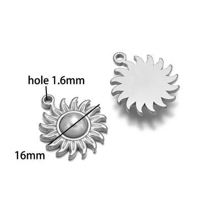 Vintage Style 18k Gold Plated Stainless Steel Heart Sun Lock Oval Pearl Charm Pendant for Women Jewelry Making Accessories