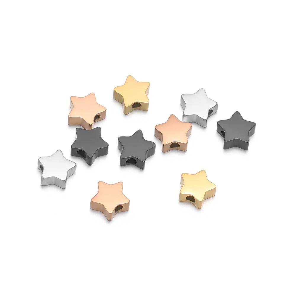 High Polished 18k Gold Plated Stainless Steel Five-pointed Star Charm Pendant for Necklace Jewelry Making Jewelry Findings