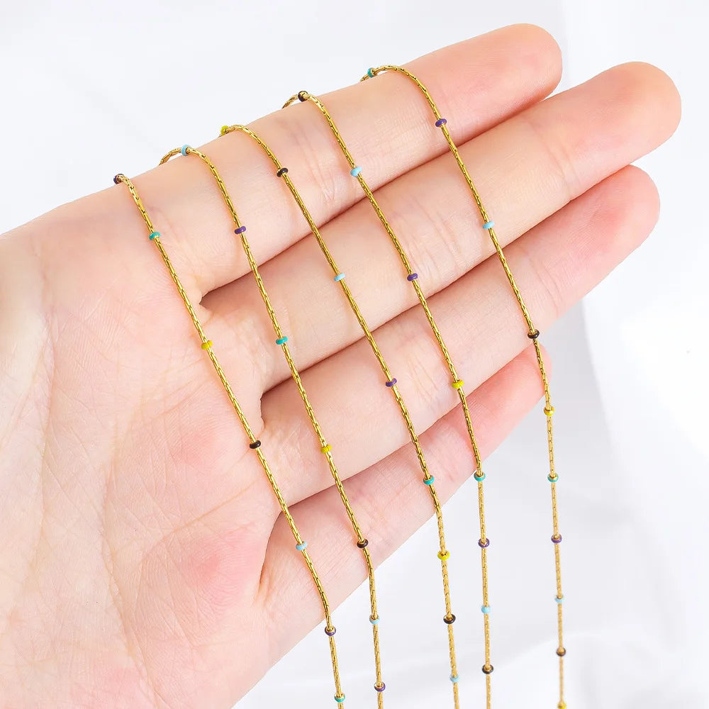 D862 High Quality Stainless Steel Chain Bead Ball Tiny Chain for Necklace Bracelet Permanent Jewelry Diy