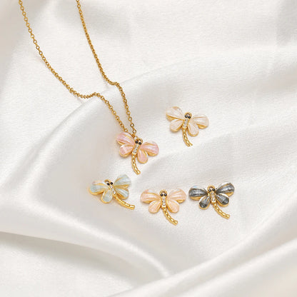 New Arrival Stainless Steel 18k Gold Plated Dragonfly Charm Pendant for Diy Jewelry Making Wholesale Jewelry Supplies