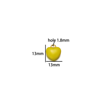 Colorful Heart Shaped Pendant Stainless Steel 18k Gold Plated Enamel Charms Pendant for Women Jewelry Necklace Making
