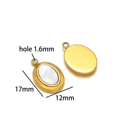 Enamel Heart Pendant 18k Gold Plated Stainless Steel square Oval Round Charm Pendant for Women Jewelry Making Accessories