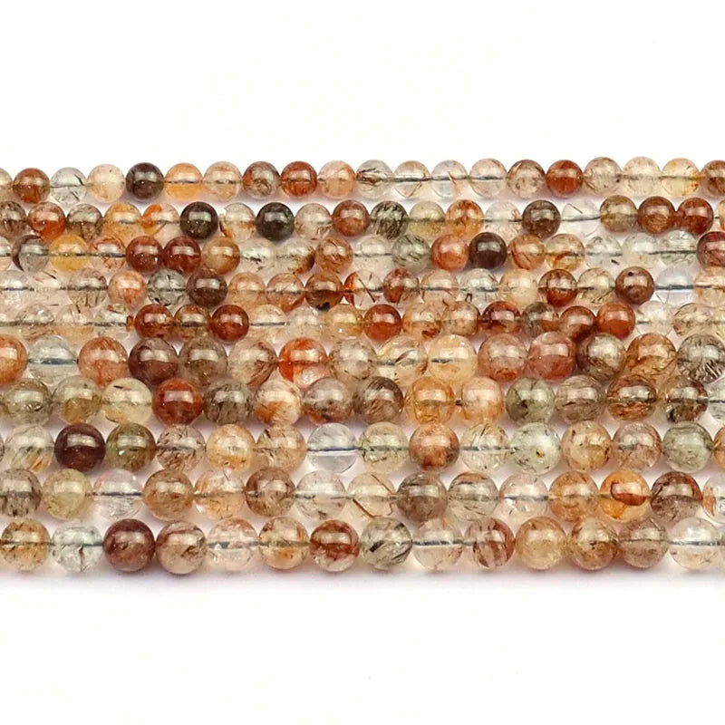 Natural Super Seven 7 Rutile Beads Black Copper Rutilated Quartz Beads for DIY Bracelets Necklace Jewelry Making 6mm 8mm