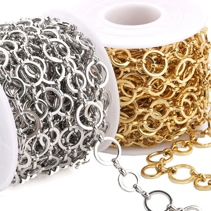 B333 10mm Silver Gold Plating Stainless Steel Jewelry Chain Jewelry Findings Components for Necklace Bracelet Diy