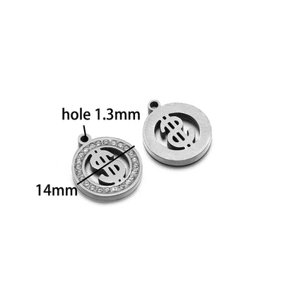 Handmade DIY Pendant 18k Gold Plated Stainless Steel Heart Star Zircon Charm Pendant for Women Jewelry Making Accessories