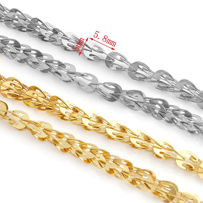 D987 New Stainless Steel 18K Gold Plated Fan-Shaped Cross-Cutout Phoenix-Tail Mesh Chain for Jewelry Necklace Anklet Body Chain