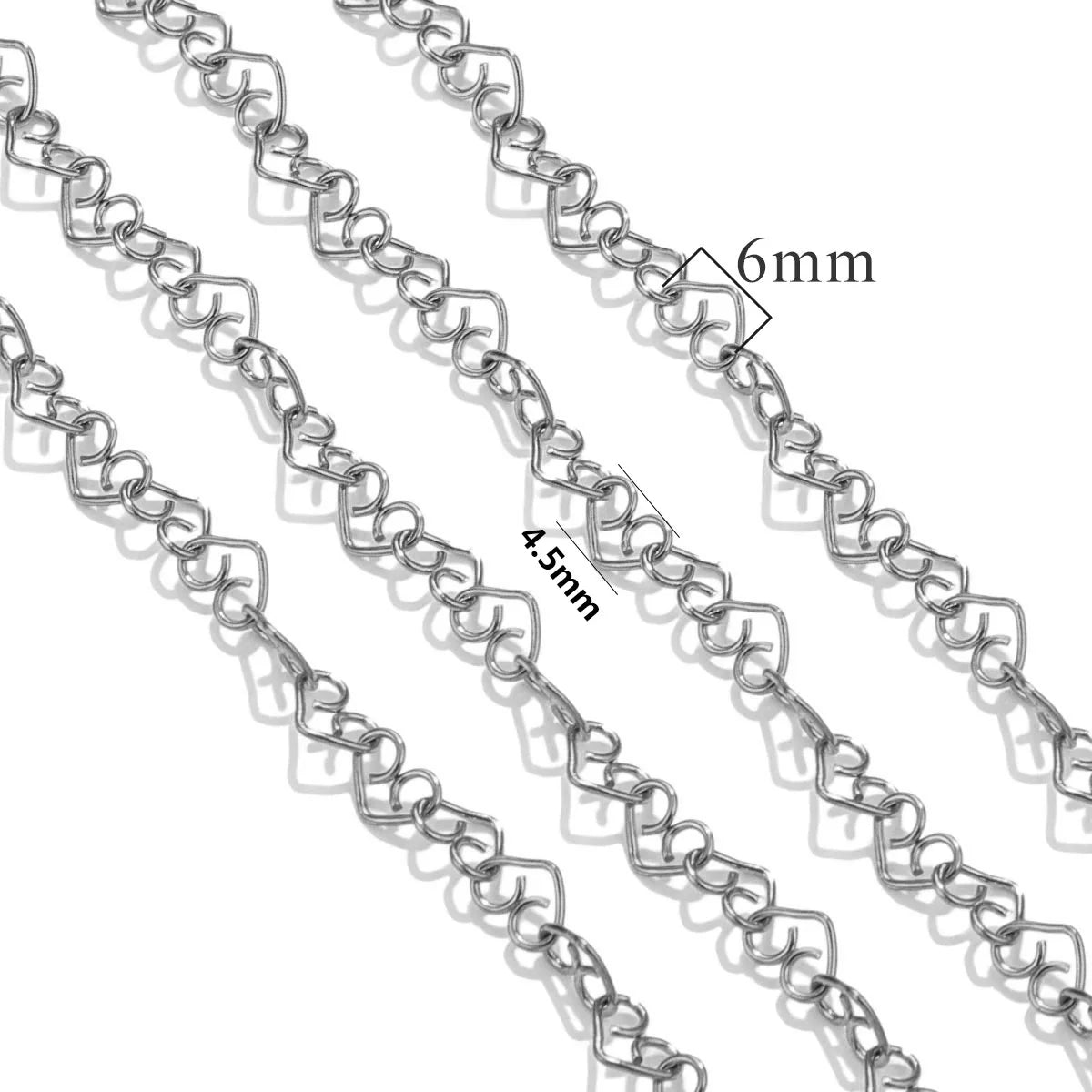 B3051 Amazing New Fashion 18k Gold Plated Stainless Steel Chain Heart Fashion Link Necklace Bracelet Chain