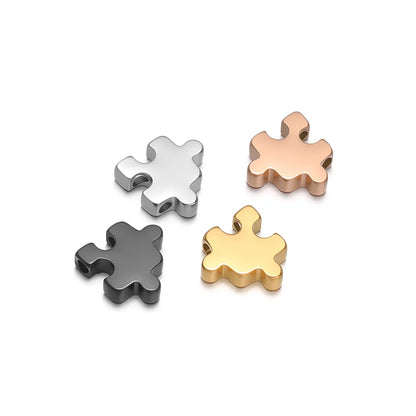 18k Gold Plated Stainless Steel Creative Puzzle Beads Charm Pendant for DIY Necklace Jewelry Making Accessories
