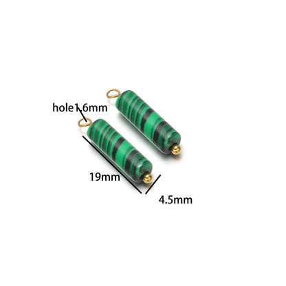 Handmade Fashion Jewelry 18k Gold Plated Stainless Steel Cylinder Charm Pendant for DIY Necklace Jewelry Making Accessories