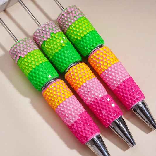 Creative Rainbow Gradient for DIY Heavyweight Handmade Diamond Engraved Durable Promotional Full Diamond for Plastic Pen