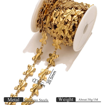 B419 New Irregular Stainless Steel Gold Chain Disc Butterfly Star Hollow Roller Chains Jewelry for Necklace Bracelet