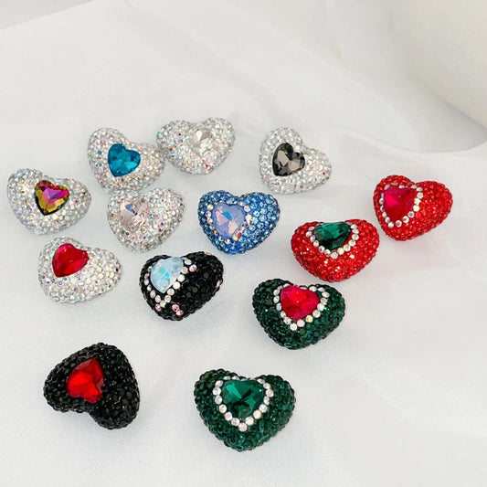 Hot Sale Heart Clay Beads with Colorful Rhinestones for Pen Beads Supplies From Zhejiang