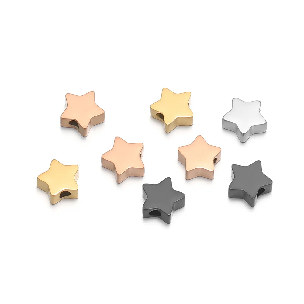 High Polished 18k Gold Plated Stainless Steel Five-pointed Star Charm Pendant for Necklace Jewelry Making Jewelry Findings