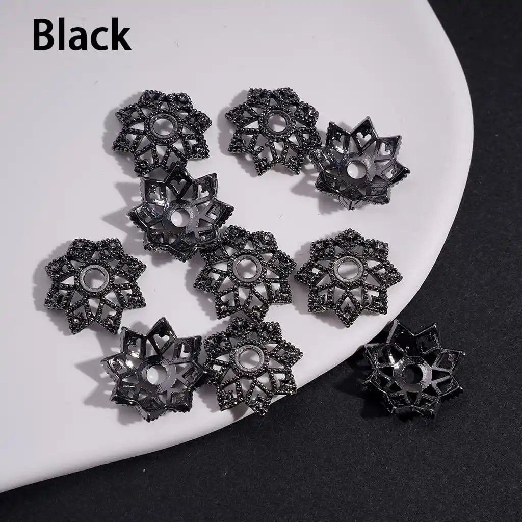 High Quality Alloy Octagonal Lotus Flower Bead Cap Spacer for DIY Jewelry Making Fit 16MM Round Beads