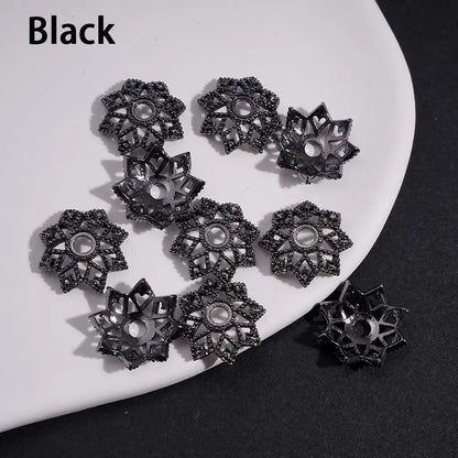 High Quality Alloy Octagonal Lotus Flower Bead Cap Spacer for DIY Jewelry Making Fit 16MM Round Beads