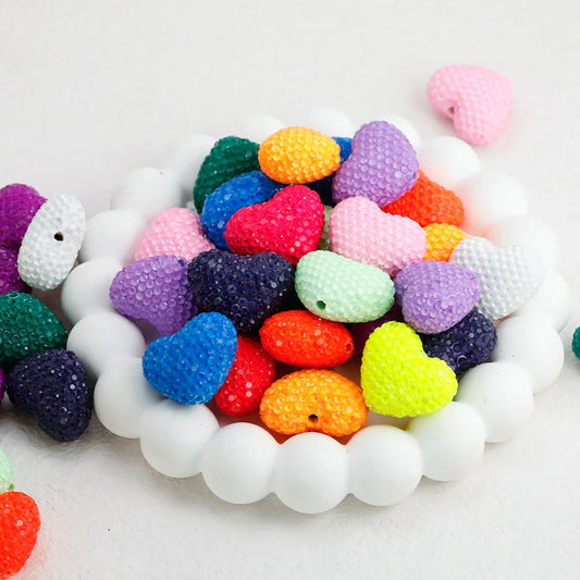 Full diamond Three-dimensional Heart-shaped Through-hole Beaded Pendant and Loose Beads for DIY Keychain Beaded Pen
