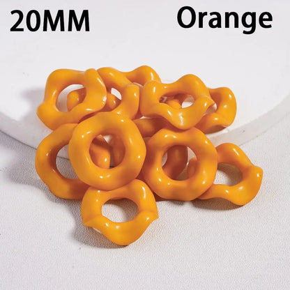 Solid Color Acrylic Beads with Wavy Shape Spacer for Pen Accessories Large Hole 20mm