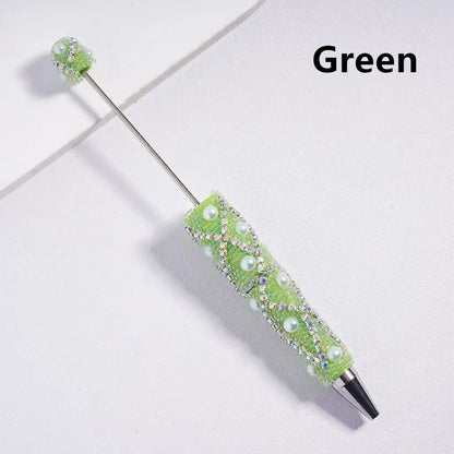 Refillable Blank Beadable Ballpoint Pens with Bubble Pearls Multi-Color Decorative DIY Gift Pens