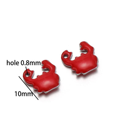 Cute Pendant 18k Gold Plated Stainless Steel Oil Drop Small Crab Charm Pendant for DIY Jewelry Making Wholesale