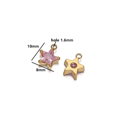 Minimalist Fashion Stainless Steel 18k Gold Plated Star Oval Rectangle Charms Pendant for DIY Jewelry Necklace Making