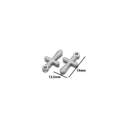 Classic 18k Gold Plated Stainless Steel Cross  Charm Pendant for DIY Necklace Jewelry Making Accessories Wholesale