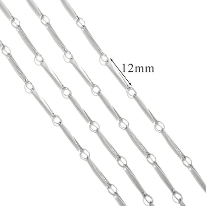 A2913 Fashion 18k Gold Plated Stainless Steel Chain Silver Necklace Bracelet Bulk Chain for Jewelry Diy Making