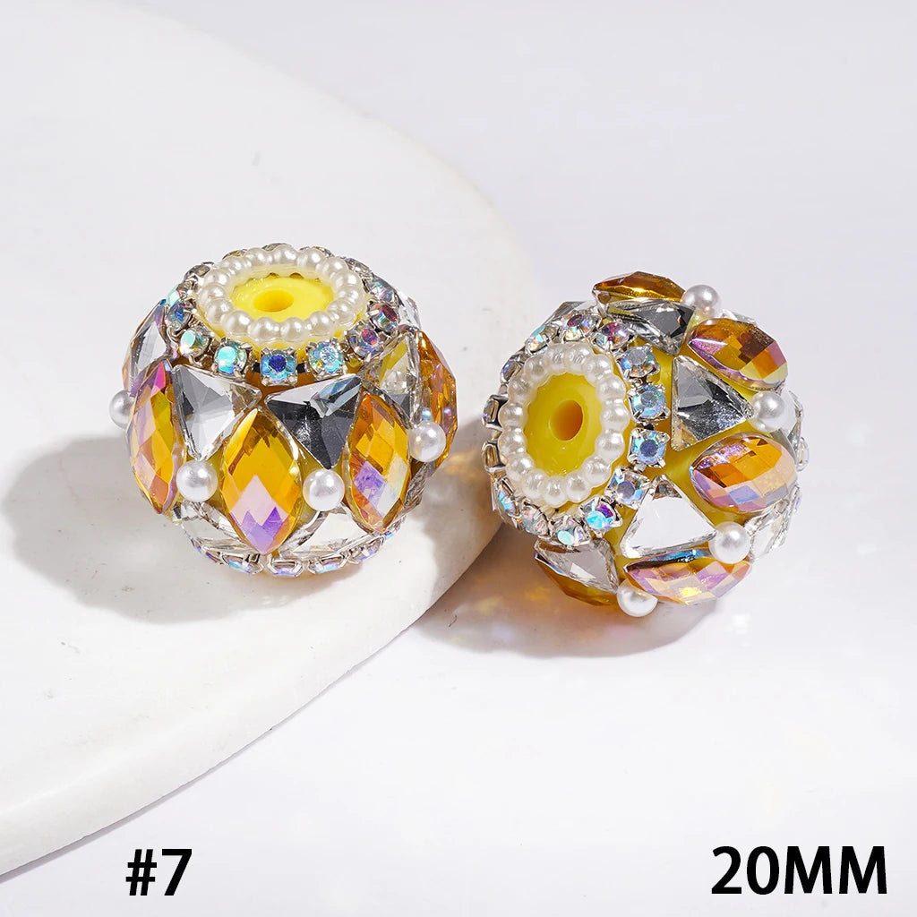 Vibrant Multi Color Marquise Acrylic Beads with Triangle AB Rhinestone Chain for DIY Beadable Pen Keychain Handcrafts Wholesale