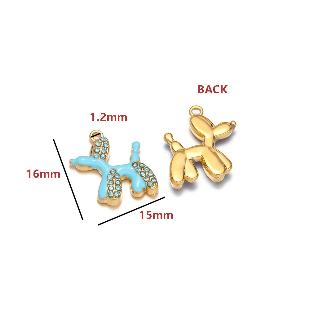 Enamel Charms 18k Gold Plated Stainless Steel Double Hole Pearl Charm Pendant DIY Jewelry Making Accessories Jinrou