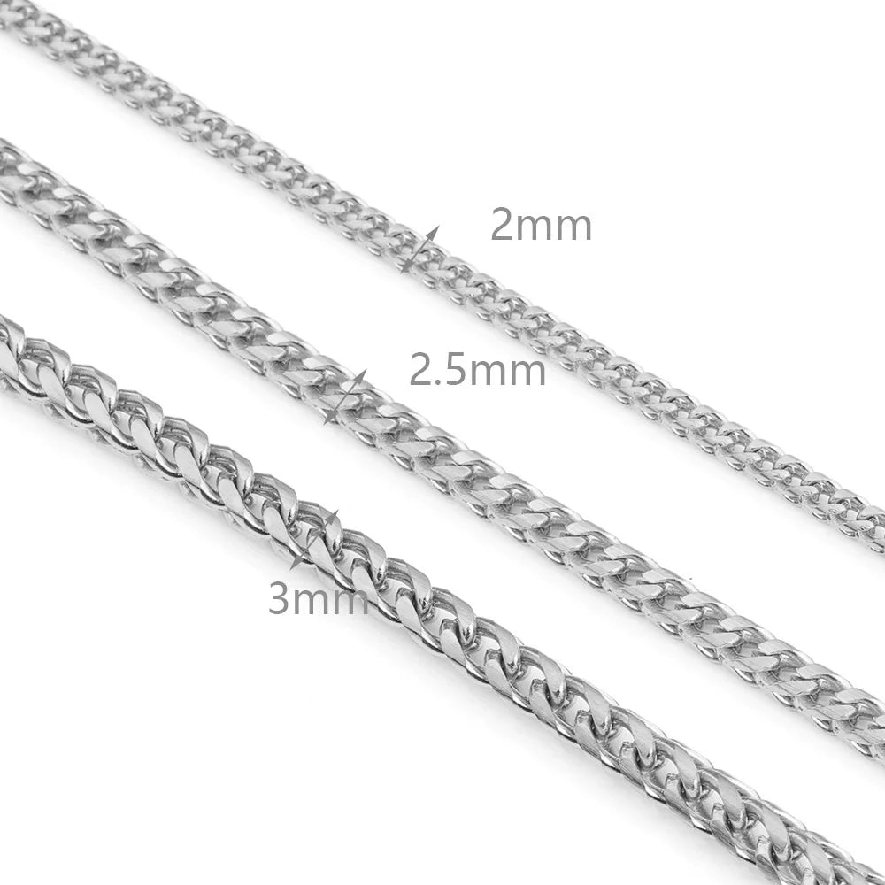 E248 Hip Hop Men Necklace Bracelet Chain No Tarnish Stainless Steel Silver Gold Cuban Chains for Diy