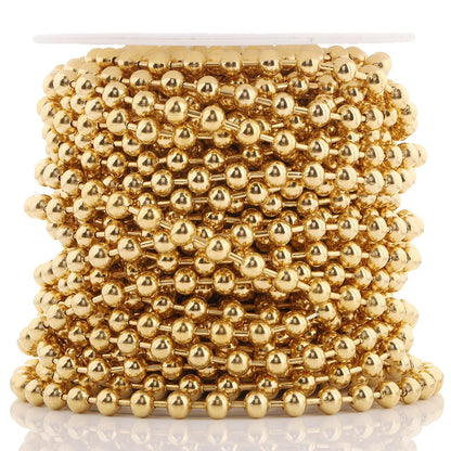 A2905 Fashion 8mm Gold Silver Plated Stainless Steel Chain Ball Beads Beaded Chain for Necklace Bracelet Making Diy