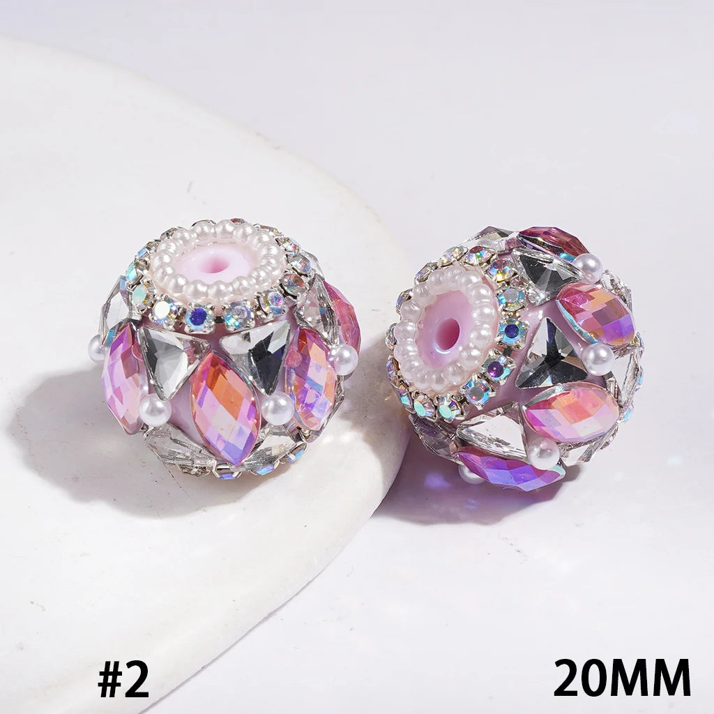Vibrant Multi Color Marquise Acrylic Beads with Triangle AB Rhinestone Chain for DIY Beadable Pen Keychain Handcrafts Wholesale