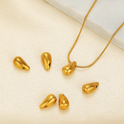 Factory Direct Sale 18k Gold Plated Stainless Steel Waterdrop Charms Pendant for Jewelry Necklace Earrings Making Bulk Wholesale