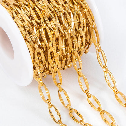 B4928 Vaccum 18k Gold Chain Stainless Steel Silver Chain Necklace Accessory Bulk Thunk Chain for Diy