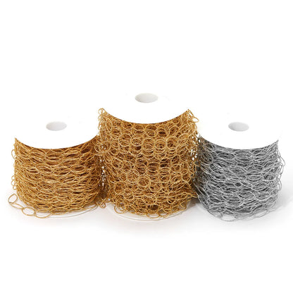 D168 Non Tarnish Stainless Steel Gold Circle Chain Link Roller Necklace Bracelet DIY Chains Jewelry for Men Women