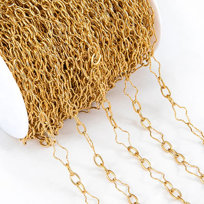 B4928 Vaccum 18k Gold Chain Stainless Steel Silver Chain Necklace Accessory Bulk Thunk Chain for Diy