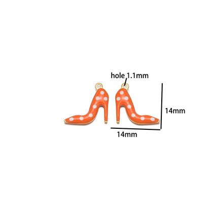 Candy Color Pendant Stainless Steel 18k Gold Plated Oil Drop High Heel Shoes Shape Charm Pendant for Jewelry Necklace Making