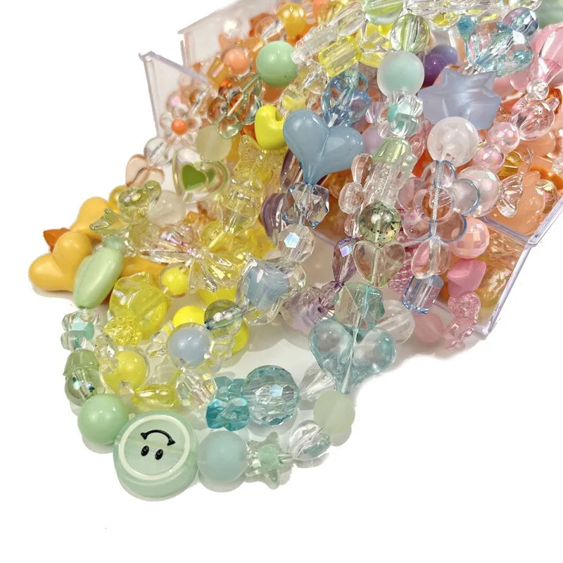DIY Transparent Acrylic Beads Handmade Material for Jewelry Making  Bracelet Mobile Phone Chain Mixed Shapes Key Chain