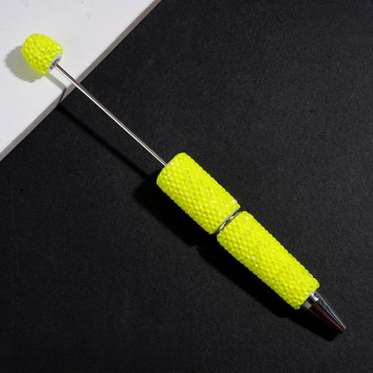 Luminous Fluorescent Beadable Clay Pens Full Covered Rhinestone Ballpoint Pens for Beadable Pen Keychain DIY Bulk Craft Supplies